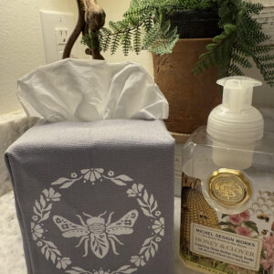Bee and Floral Wreath Tissue Box Holder