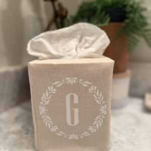 Custom Tissue Box Holder with Monogram