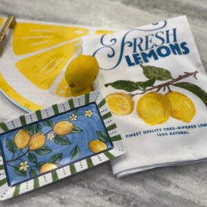 Lemon Dishtowel and Tray