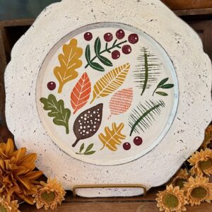 Fall-Round Charger with Fall Pattern with Shipping Included